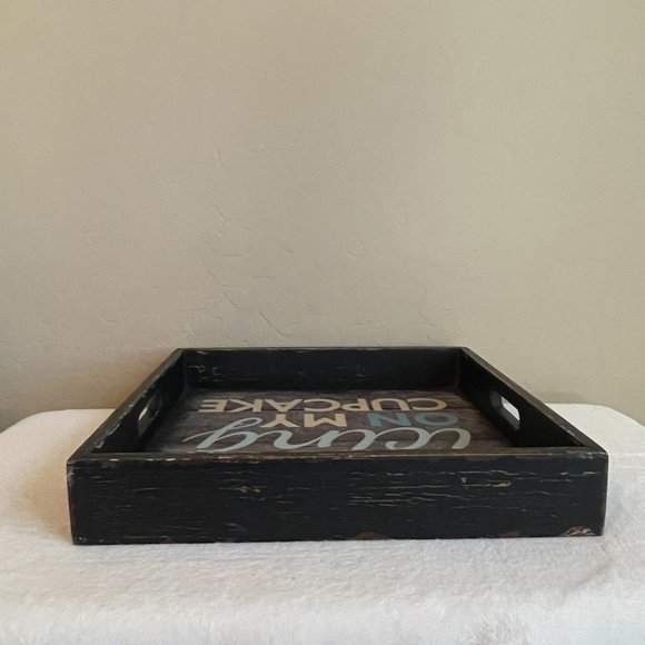 Tray You Are The Icing On My Cupcake Blue Gray Black Decorative Vintage Style - Picture 6 of 6